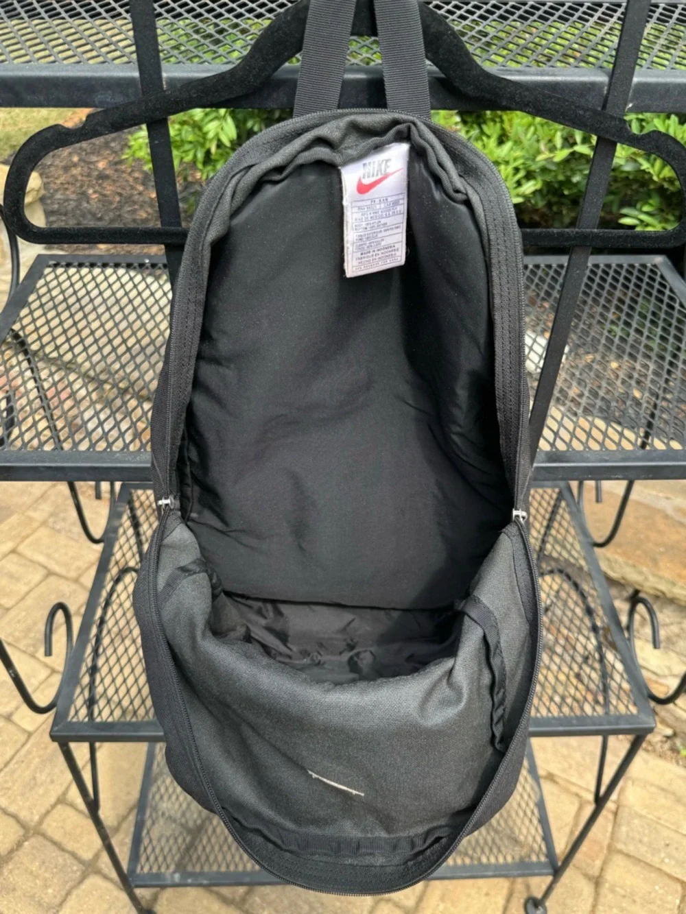 Nike Backpack Black Brown Leather Bottom Vintage Y2K School Bag